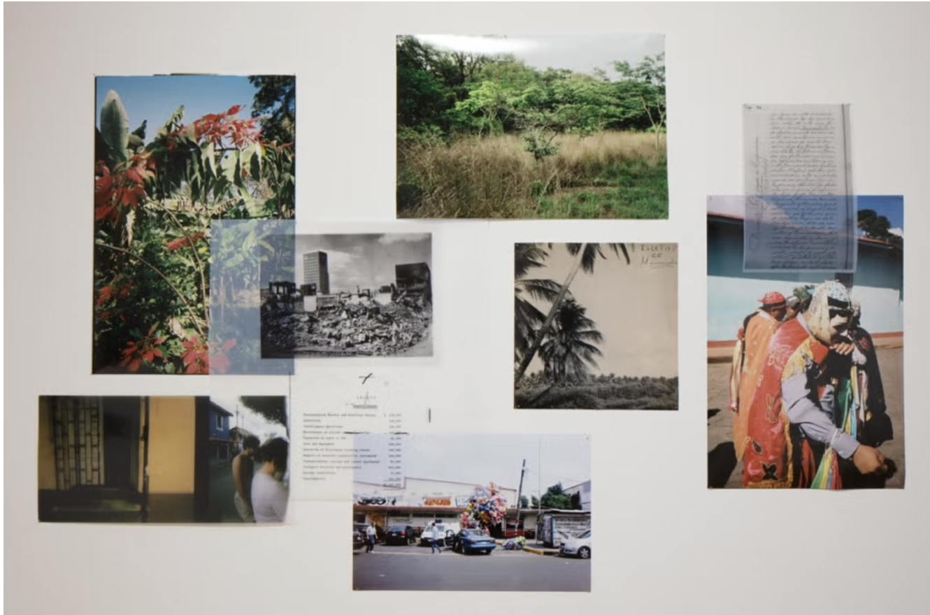 Gabrielle Garcia Steib, Installation of Nueva Orleans es La Frontera Espiritual con El Caribe (New Orleans is the Spiritual Border to the Caribbean), 2025, C-prints on mylar, dimensions variable. Image by Jeffery Johnston and courtesy of Newcomb Art Museum of Tulane University and the artist.